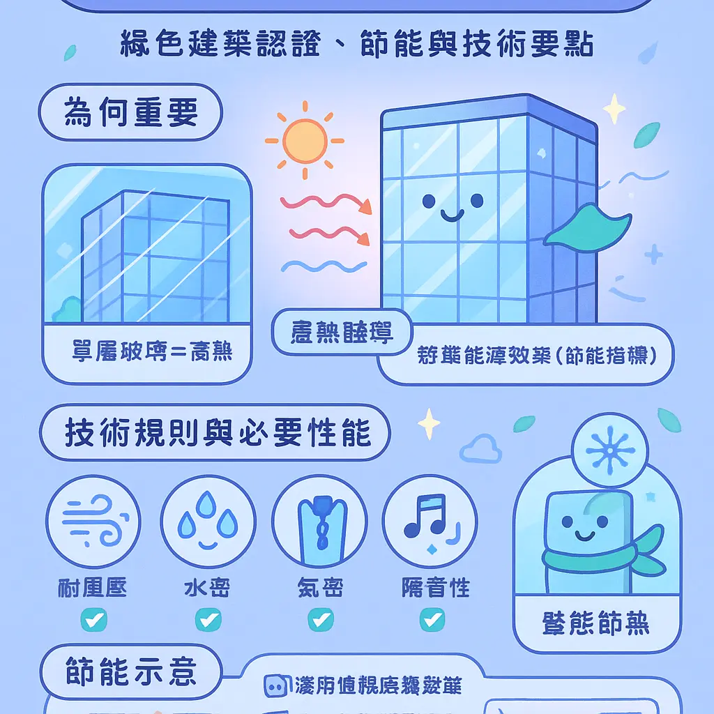 玻璃帷幕牆 - 外開窗