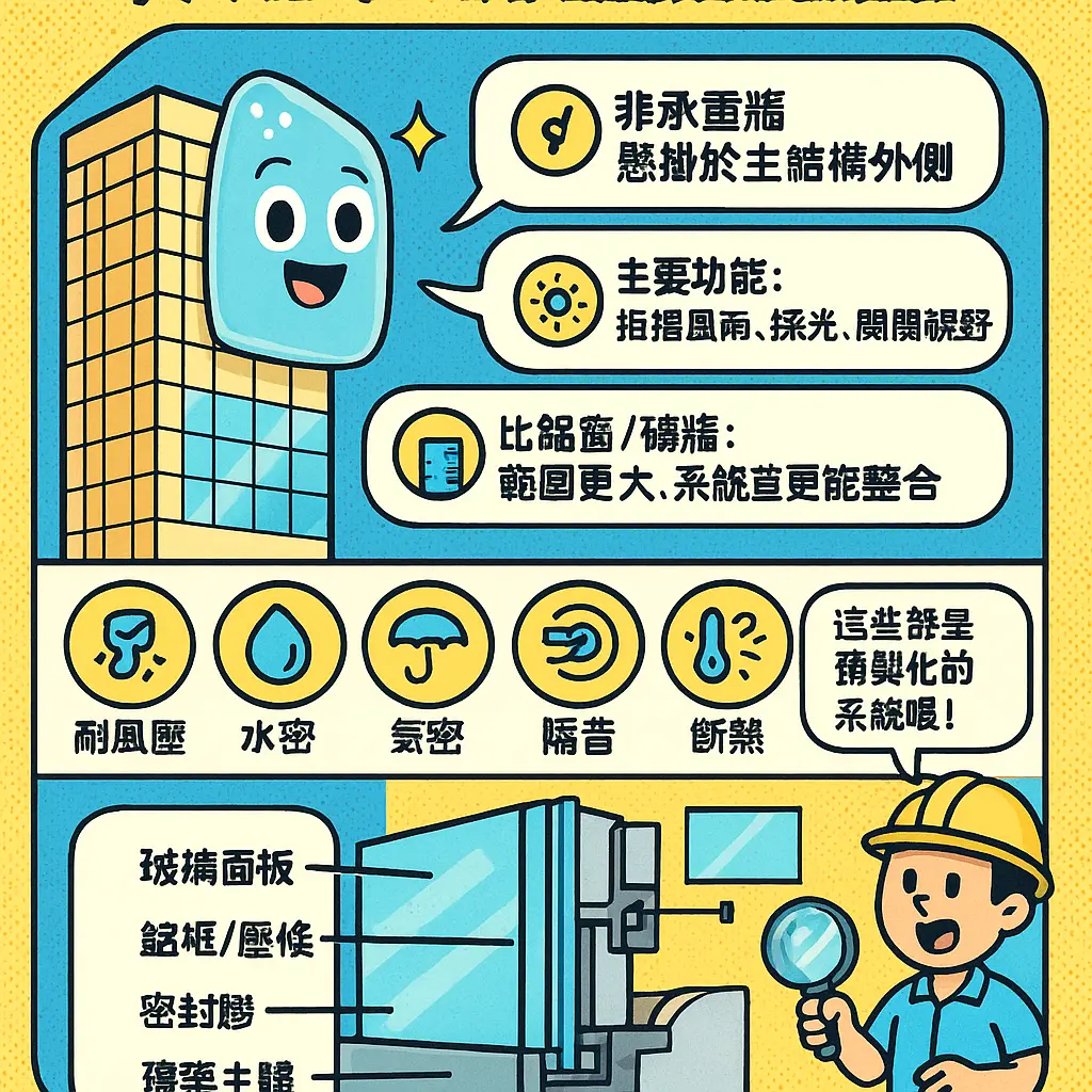 玻璃帷幕牆 - 帷幕牆