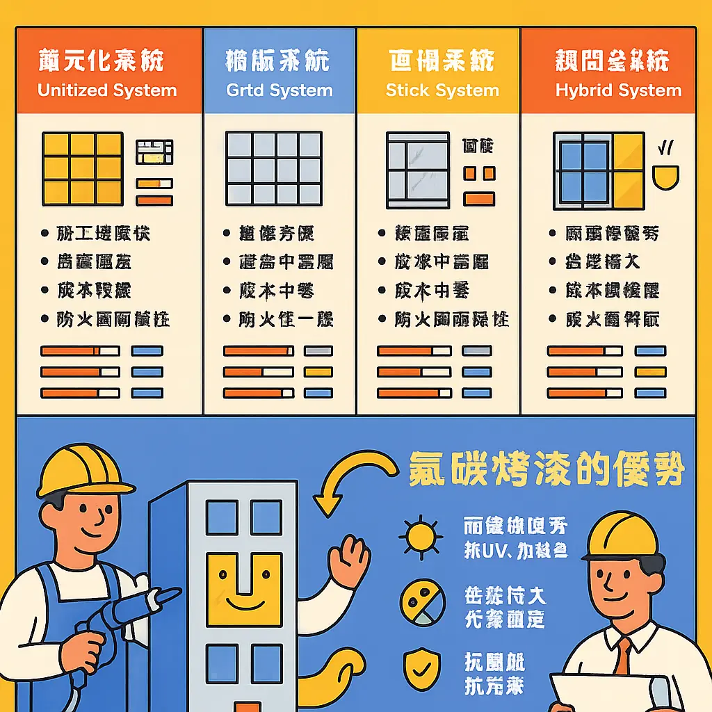 帷幕牆材質 - 氟碳烤漆