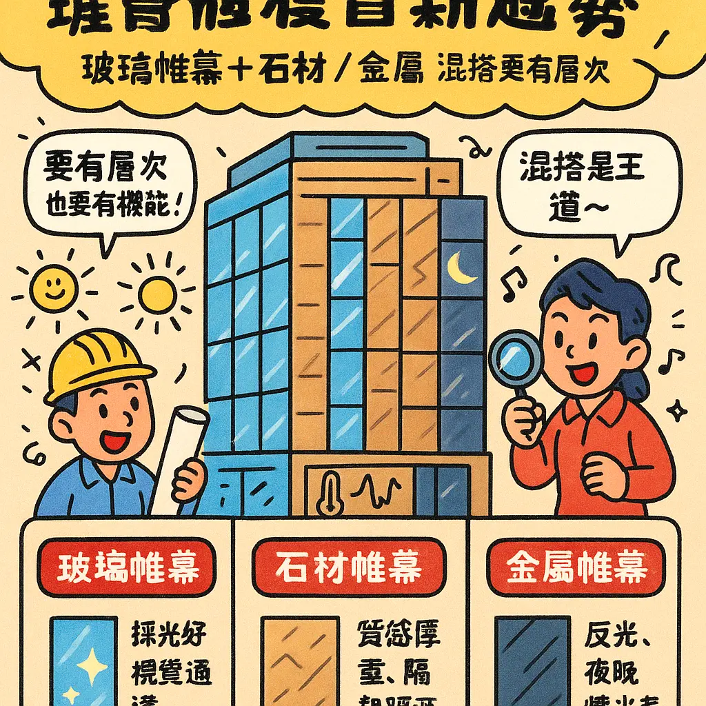 帷幕牆種類 - 玻璃帷幕